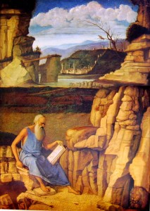 Scopri di più sull'articolo San Gerolamo leggente in un paesaggio (Londra) di Giovanni Bellini